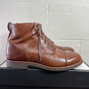 J.CREW Kenton Cap Toe Brown Leather Ankle Boots Lace up Men's Size 10.5 US